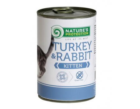 Консерва Nature's Protection Kitten Turkey&Rabbit для котят, 400 г