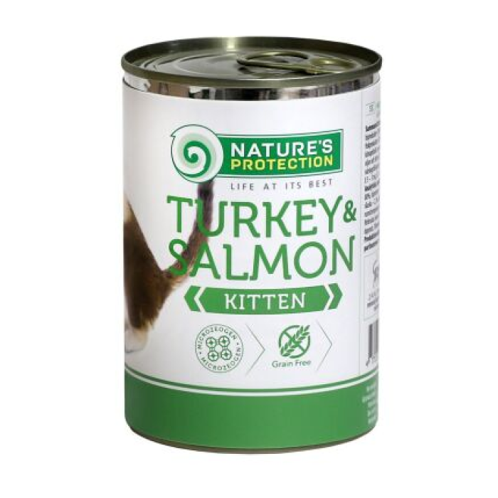 Консерва Nature's Protection Kitten Turkey & Salmon для кошенят, 400 г