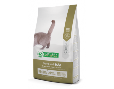 Корм Nature‘s Protection Sterilised Adult для взрослых котов и кошек после стерилизации, 18 кг