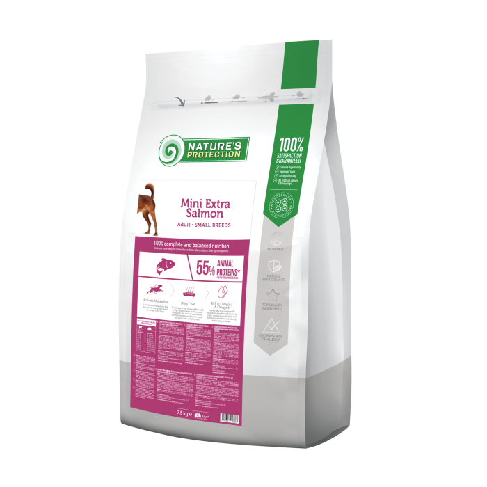 Сухий корм Nature's Protection Mini Extra Salmon Adult Small Breeds для собак малих порід, 7.5 кг