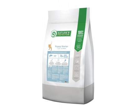 Сухой корм Nature's Protection Puppy Starter для щенков всех пород, c лососем и креветками, 18 кг