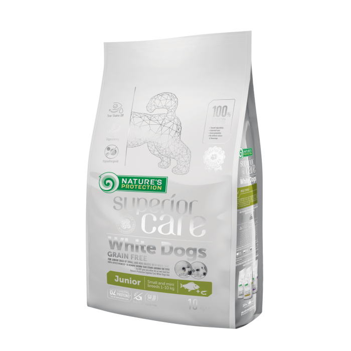 Сухой корм Nature's Protection Superior Care White Dogs Grain Free Junior Small and Mini Breeds, для юниоров, 10 кг