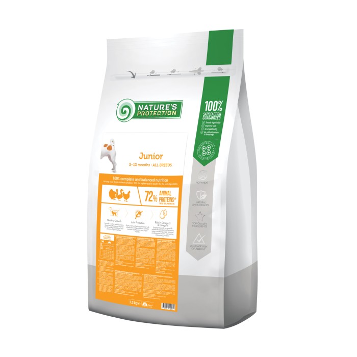 Сухой корм Nature's Protection Medium Junior для щенков средних пород, 7.5 кг