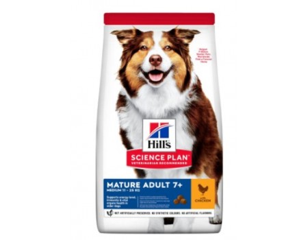 Hills SCIENCE PLAN Mature  Adult 7+ Medium  сухой корм для пожилых собак средних пород, с курицей - 14 кг