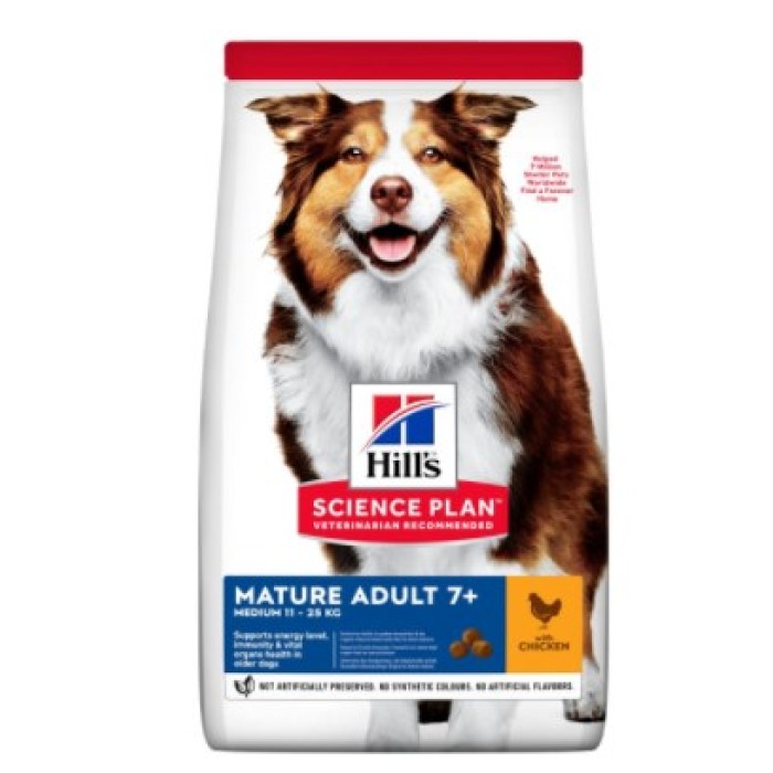Hills SCIENCE PLAN Mature Adult 7+ Medium сухий корм для літніх собак середніх порід, з куркою - 14 кг