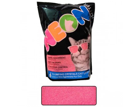 архив //Neon Litter Clump НЕОН комкующийся кварцевый наполнитель, неоновый розовый,  1,81 кг