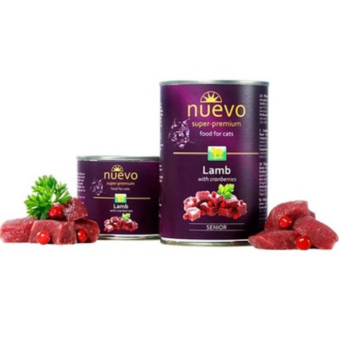 NUEVO ADULT Корм консервированный с ягненком и брусникой, для котов, 200г