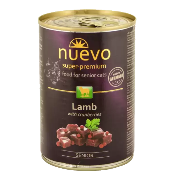 NUEVO ADULT Корм консервированный с ягненком и брусникой, для котов, 400г
