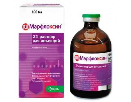 Марфлоксин 2% раствор для инъекций, 100 мл, КRКА