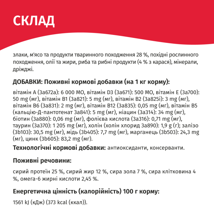 Сухий корм Мяу! для дорослих котів, карась, 11 кг