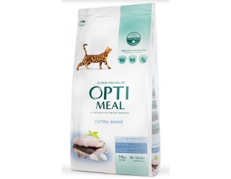Сухой корм Optimeal для взрослых кошек, с треской, 10 кг