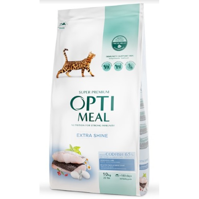 Сухой корм Optimeal для взрослых кошек, с треской, 10 кг