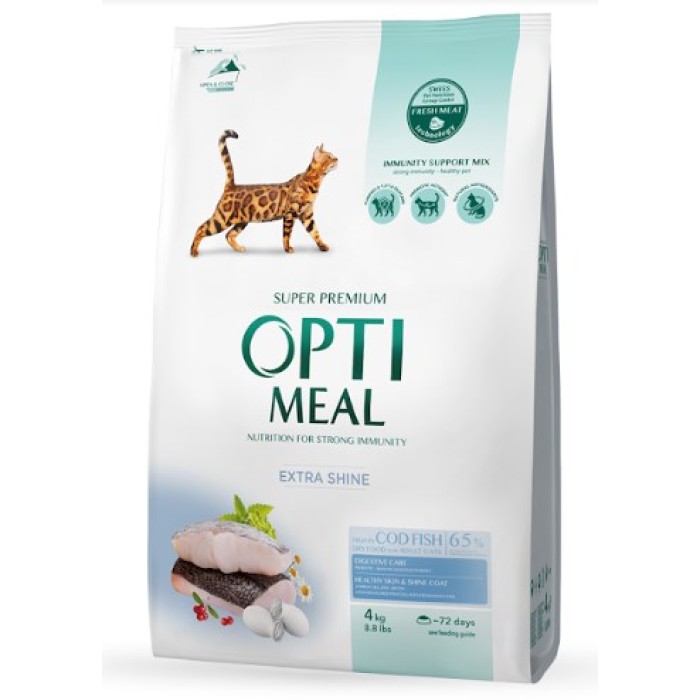 Сухой корм Optimeal для взрослых кошек, с треской, 4 кг