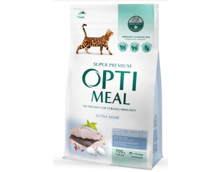 Сухой корм Optimeal для взрослых кошек, с треской, 700 г