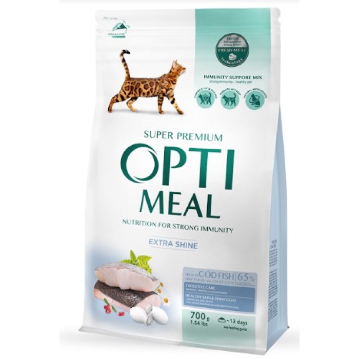 Сухий корм Optimeal для дорослих котів, з тріскою, 700 г