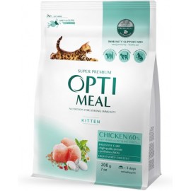 OptiMeal (Оптимил) Повнораційний сухий корм для кошенят – курка, 0,2 к..