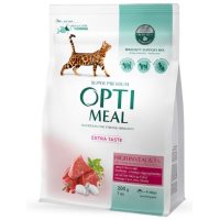 Сухой корм Optimeal для взрослых кошек, с телятиной, 200 г