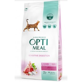 Сухий корм Optimeal для дорослих котів з чутливим травленням, з ягням,..