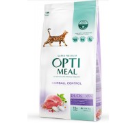 OptiMeal (Оптимил) Полнорационный сухой корм для кошек с эффектом выве..