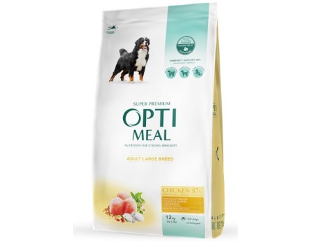 Сухий корм Optimeal для дорослих собак великих порід, з куркою, 12 кг