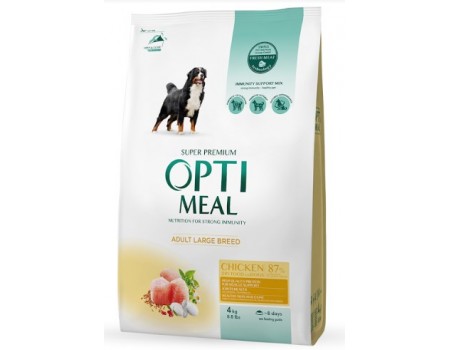 Сухой корм Optimeal для взрослых собак крупных пород, с курицей, 4 кг
