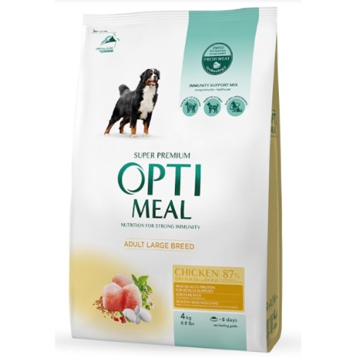 Сухий корм Optimeal для дорослих собак великих порід, з куркою, 4 кг