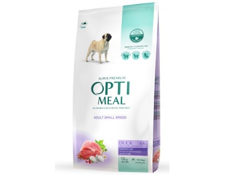 Сухий корм Optimeal для дорослих собак малих порід, з качкою, 12 кг