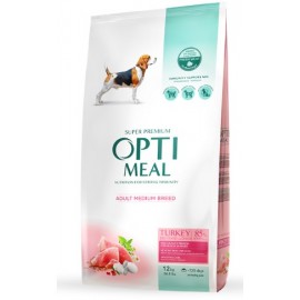 Сухой корм Optimeal для взрослых собак средних пород, с индейкой, 12 к..