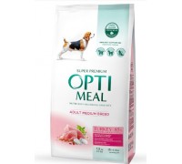 Сухой корм Optimeal для взрослых собак средних пород, с индейкой, 1.5 ..