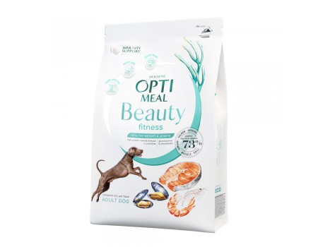 Сухой корм Optimeal Beauty Fit для собак, поддержание здорового веса и суставов, на основе морепродуктов, 4 кг