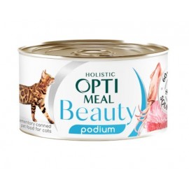 Консервы Optimeal Beauty Podium для кошек, тунец в соусе с кольцами ка..