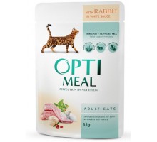 Влажный корм Optimeal для взрослых кошек, с кроликом в белом соусе, 85..
