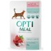 Вологий корм Optimeal для дорослих кішок, з телятиною в журавлинний соусі, 85 г