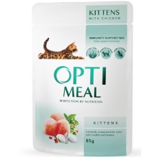 Вологий корм Optimeal для кошенят, з куркою, 85 г
