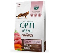 Беззерновой сухой корм Optimeal для взрослых кошек, с индейкой и овоща..