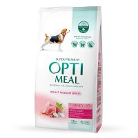 Сухой корм Optimeal для взрослых собак средних пород, с индейкой, 1.5 кг