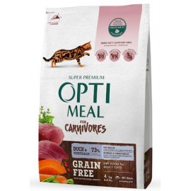 Беззерновой сухий корм Optimeal для дорослих кішок, з качкою і овочами..