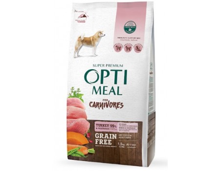 Беззерновой сухий корм Optimeal для дорослих собак всіх порід, з індичка і овочами, 1.5 кг