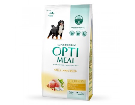 Сухий корм Optimeal для дорослих собак великих порід, з куркою, 1.5 кг