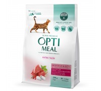 Сухий корм Optimeal для дорослих котів, з телятиною, 1.5 кг..