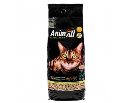 AnimAll Древесный наполнитель для кошачьего туалета, 3кг