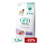 Сухой корм Optimeal для взрослых собак малых пород, с уткой, 1.5 кг..