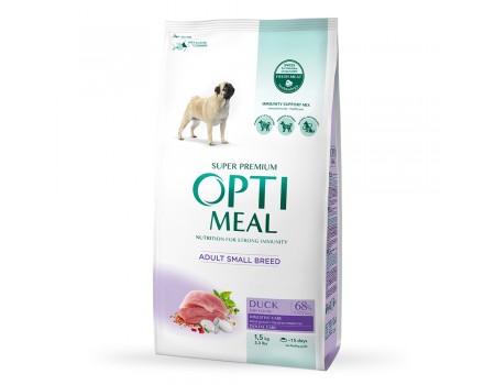 Сухий корм Optimeal для дорослих собак малих порід, з качкою, 1.5 кг