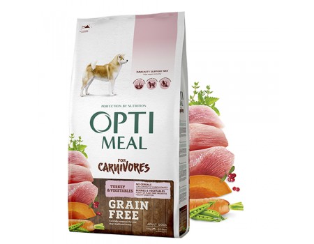 Беззерновой сухой корм Optimeal для взрослых собак всех пород, с индейкой и овощами, 10 кг