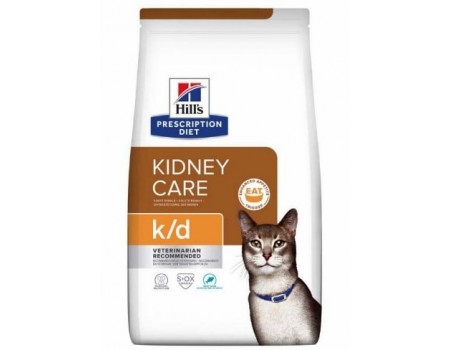  Hills PD Feline K/D  Лечебный корм для котов Рекомендован при болезнях почек  СКХ, тунец -0,4 кг
