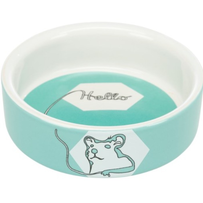 Керамическая миска для грызунов TRIXIE Hello, для мышей, хомячков ,  240мл/11см