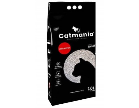 Бентонітовий наповнювач Catmania для кішок, натуральний білий, 10 л