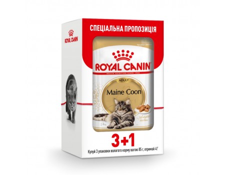 Акция 3+1 // Влажный корм для взрослых кошек ROYAL CANIN MAINECOON ADULT