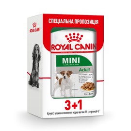 Акция 3+1 // Влажный корм для взрослых собак ROYAL CANIN MINI ADULT..