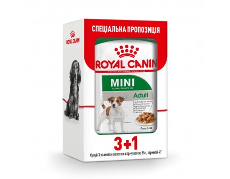 Акция 3+1 // Влажный корм для взрослых собак ROYAL CANIN MINI ADULT